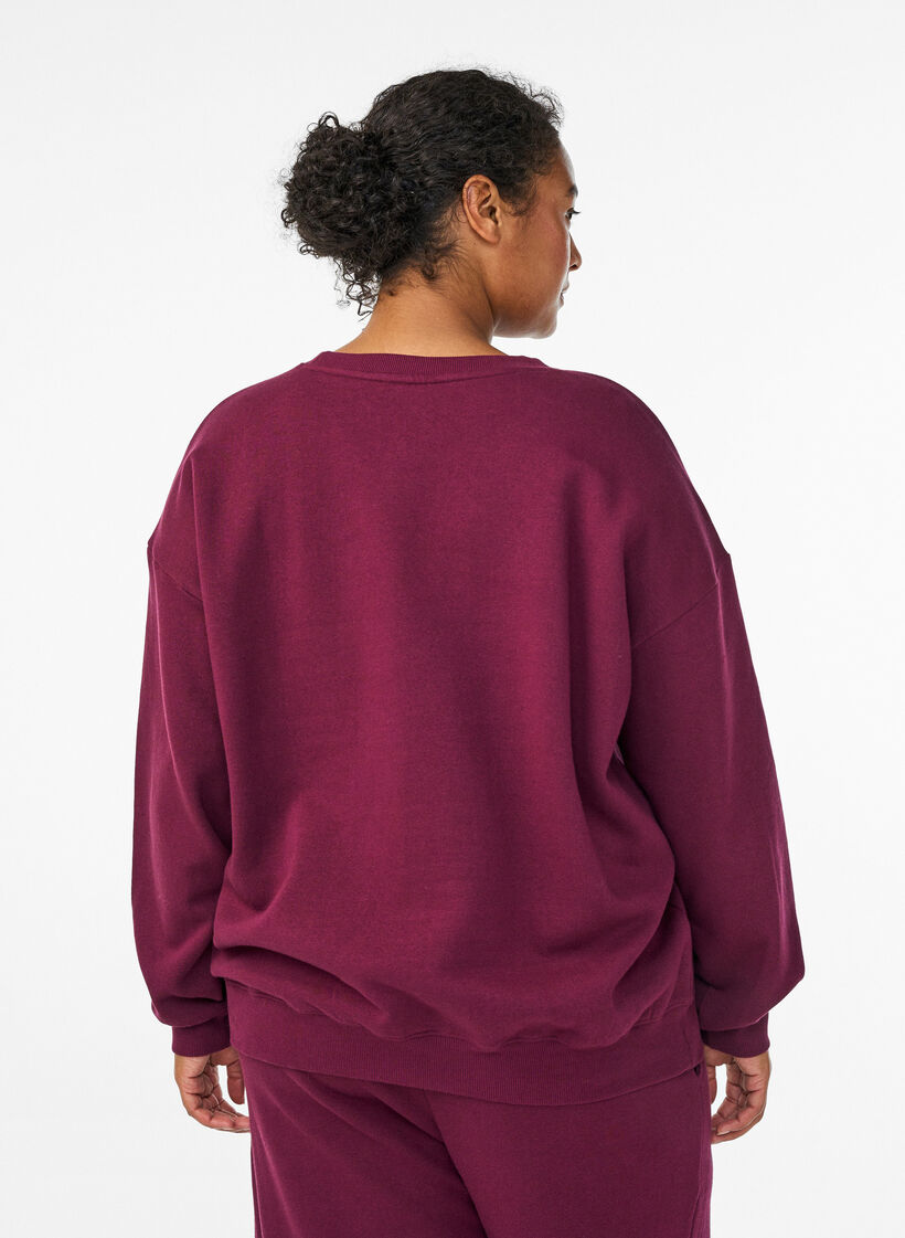 Sweatshirt met motief, Donker Bordeaux, Model image number 2