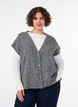 Gebreid gilet met V-hals en decoratieve knopen, Grijs, Model image number 0