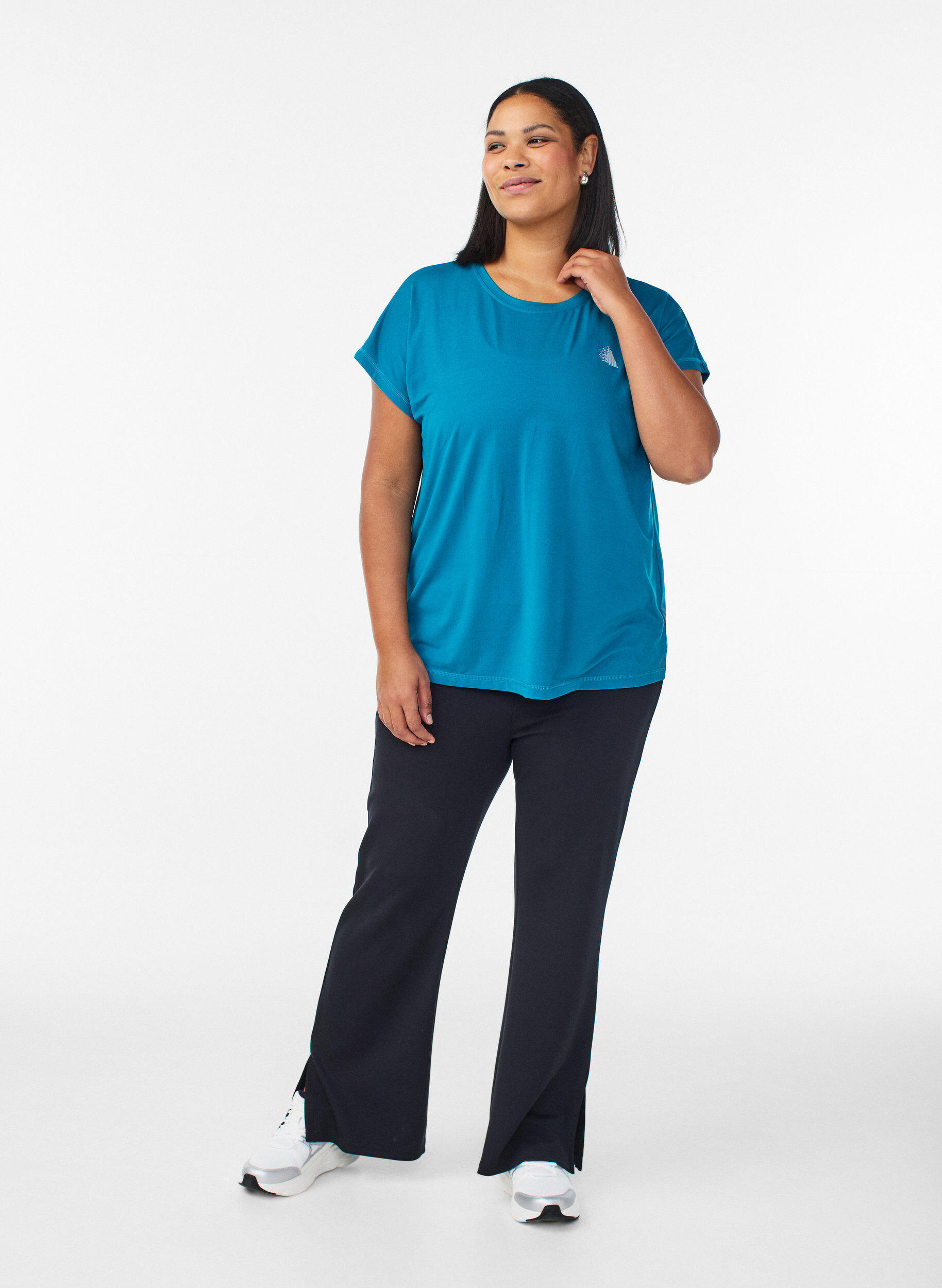 ZizziEffen gekleurd trainingsshirt, Groen, Model image number 1