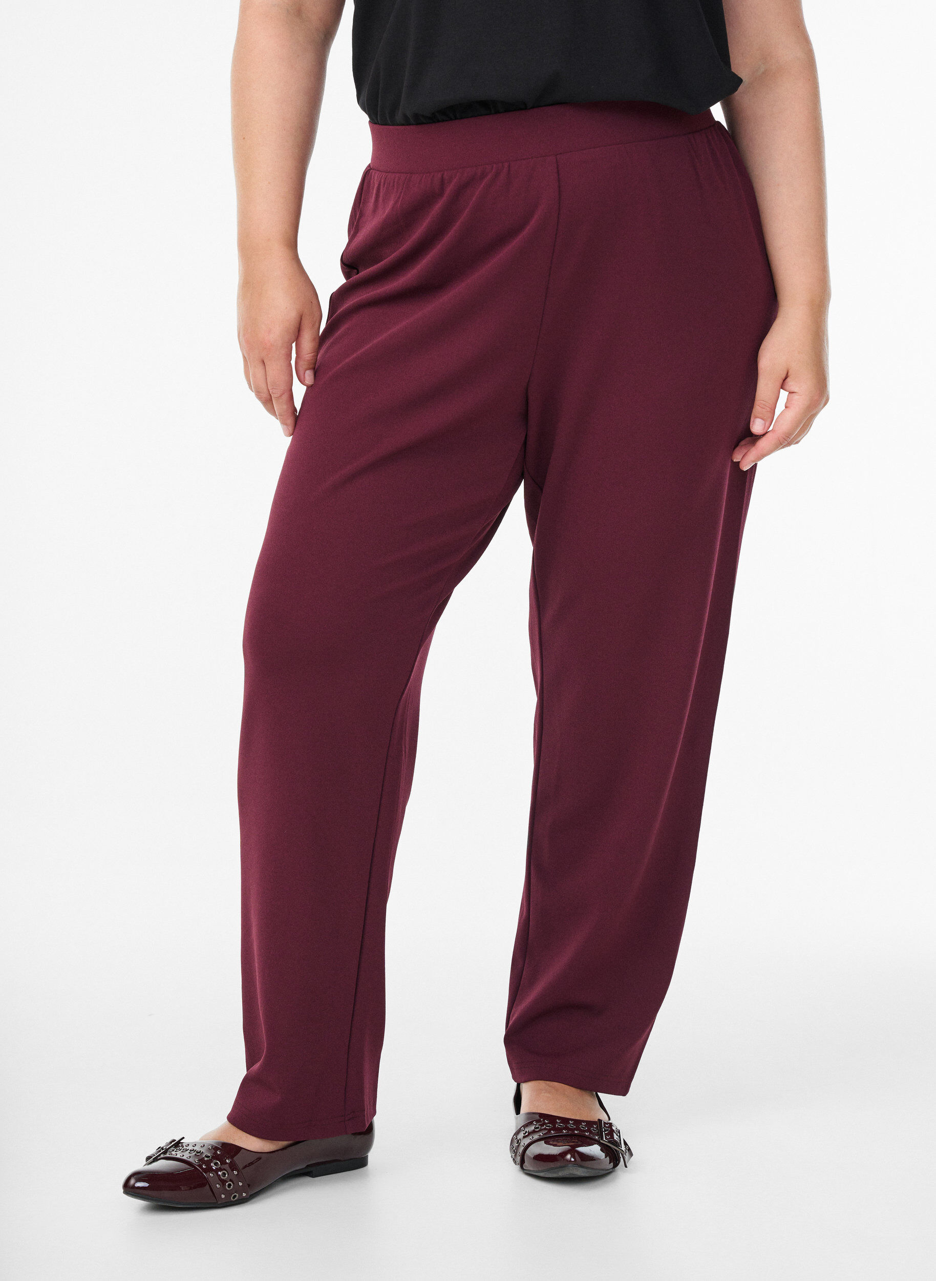 ZizziFLASH - Broek met rechte pasvorm, Rood, Model image number 2