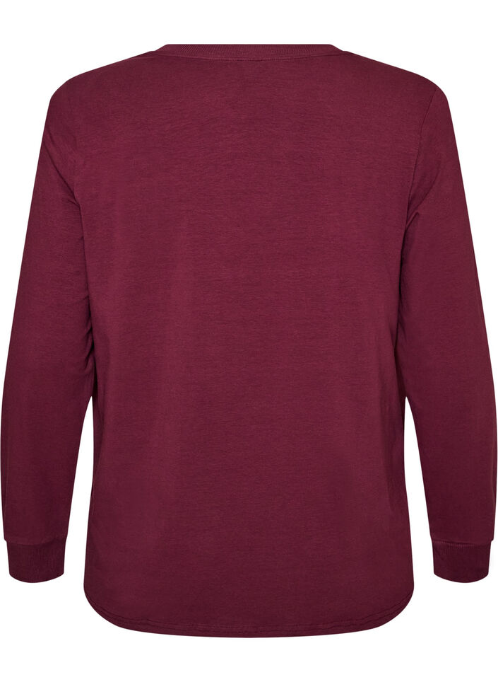 Nachtblouse met een print, Rood, Packshot image number 1