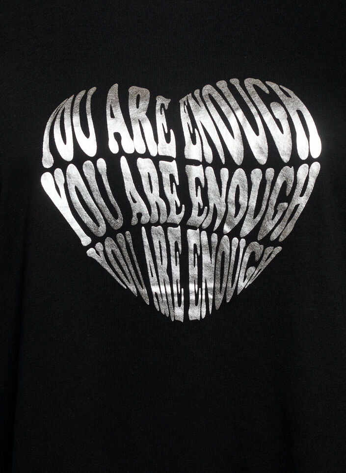 T-shirt met print, Zwart, Packshot image number 2