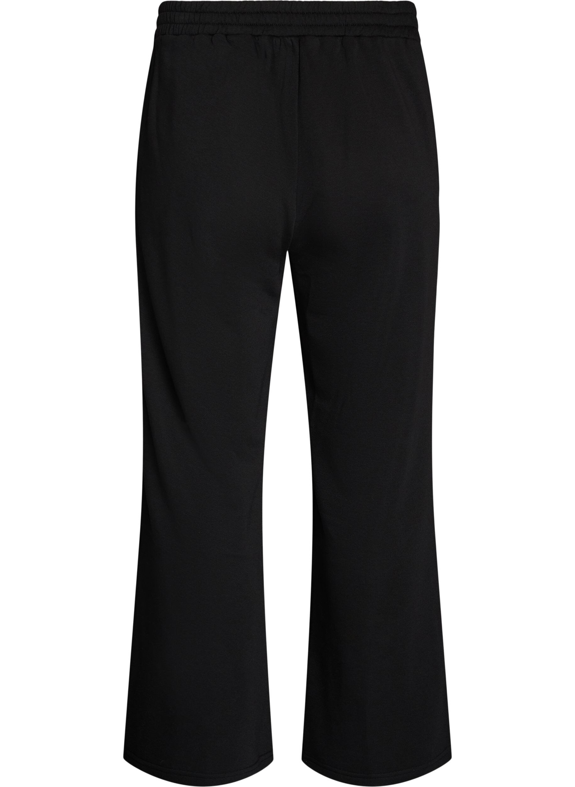 ZizziSweatpants met hoge taille en wijde pijpen, Zwart, Packshot image number 1