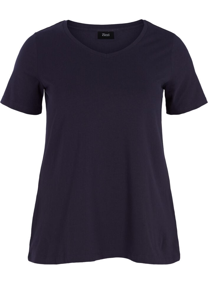 Basic t-shirt in effen kleur met katoen, Blauw, Packshot image number 0