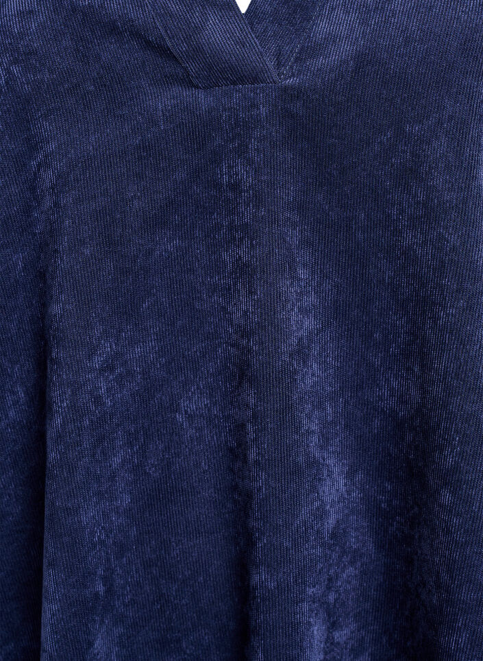 Korte fluwelen jurk met lange mouwen, Peacoat, Packshot