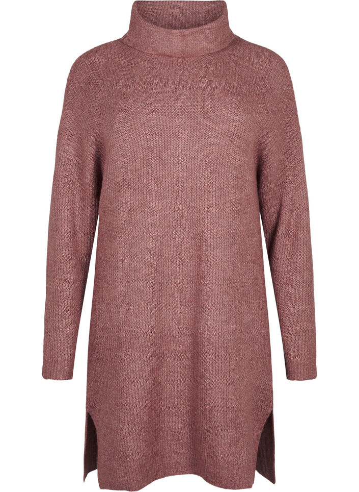 FLASH - Gebreide jurk met col, Rood, Packshot image number 0