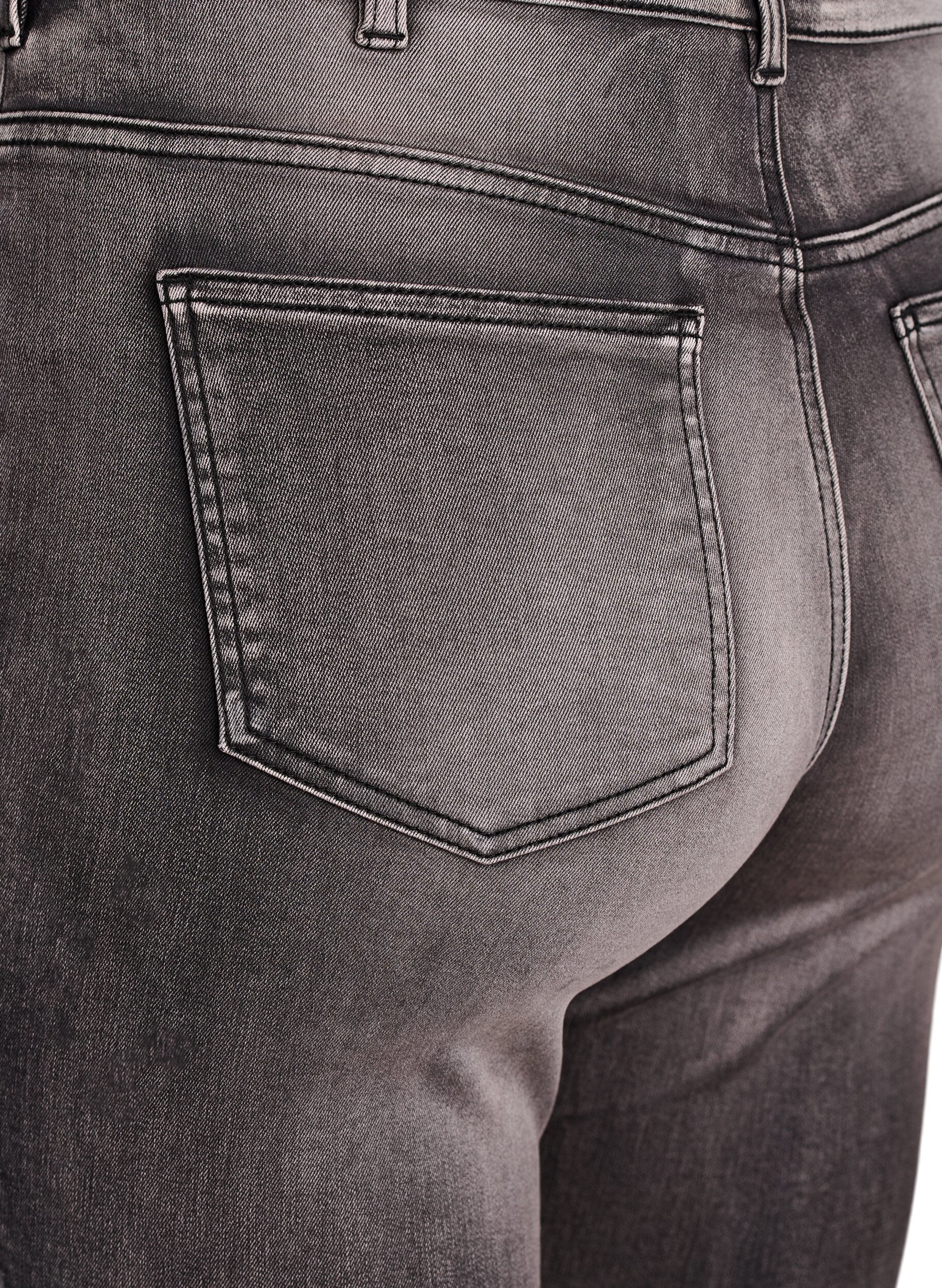 ZizziSuper slim Amy jeans met hoge taille, Grijs, Packshot image number 3