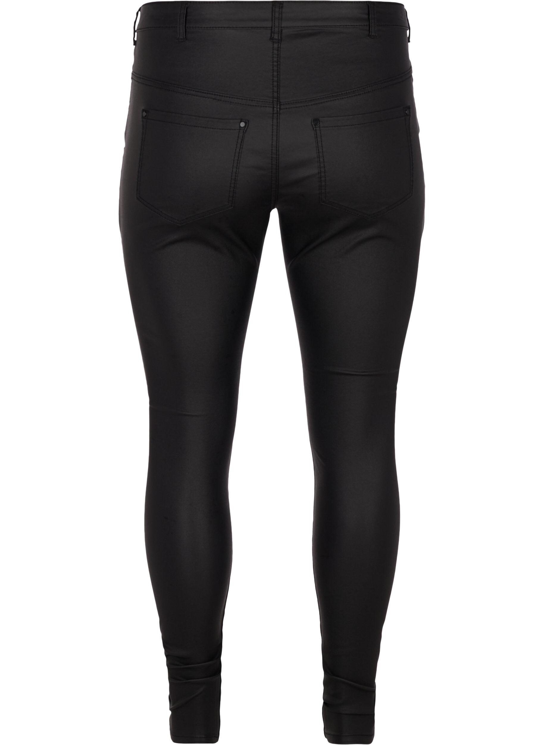 ZizziCoated Amy jeans, Black coated, Packshot image number 1