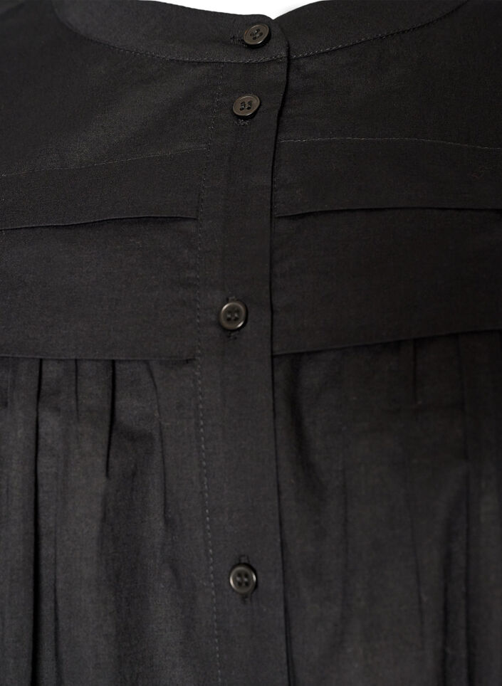 Mouwloze A-lijn katoenen blouseshirt, Zwart, Packshot image number 2