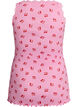Top met print en kanten rand, Roze, Packshot image number 1