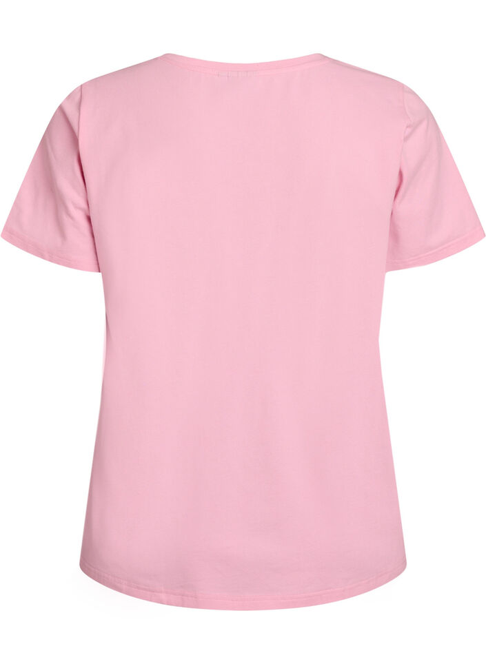 T-shirt en coton uni basique, Rose, Packshot image number 1
