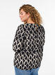 Blouse met lange mouwen, print en strikjes, Zwart, Model image number 2