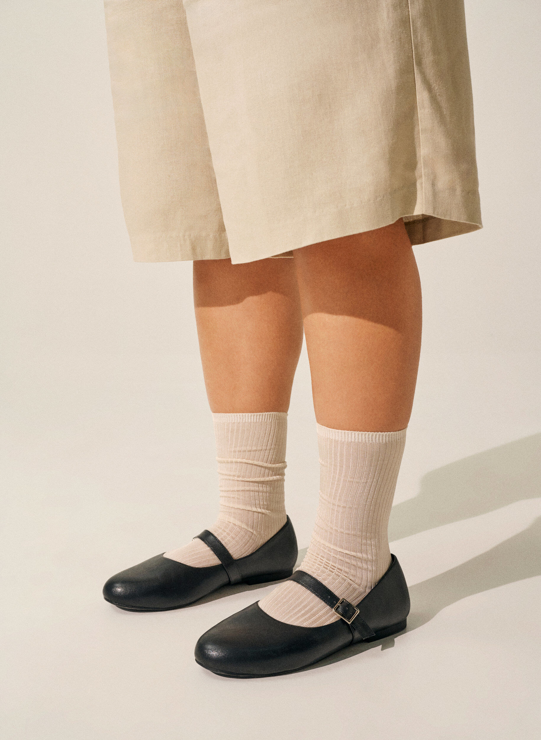 Extra Wide Fit - Ballerina van imitatieleer met bandje