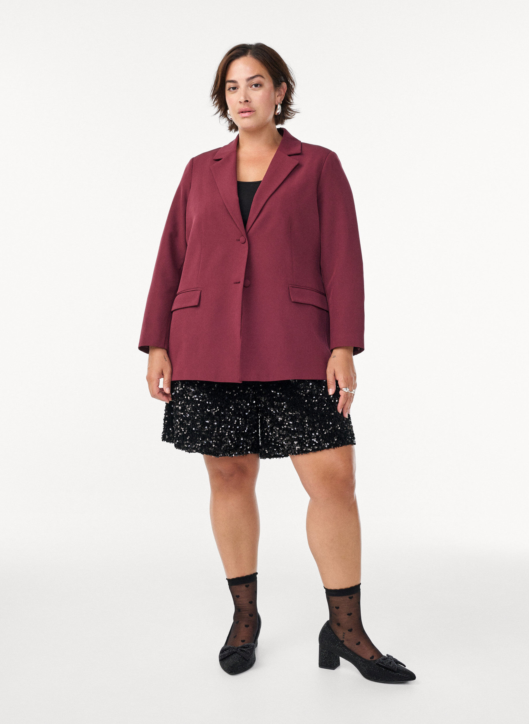 ZizziKlassieke blazer met knoopsluiting, Rood, Model image number 1