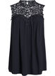 Mouwloos feesttopje met haakwerk, Zwart, Packshot image number 0