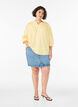 Blouse met smock en 3/4 mouwen, Geel, Model image number 1