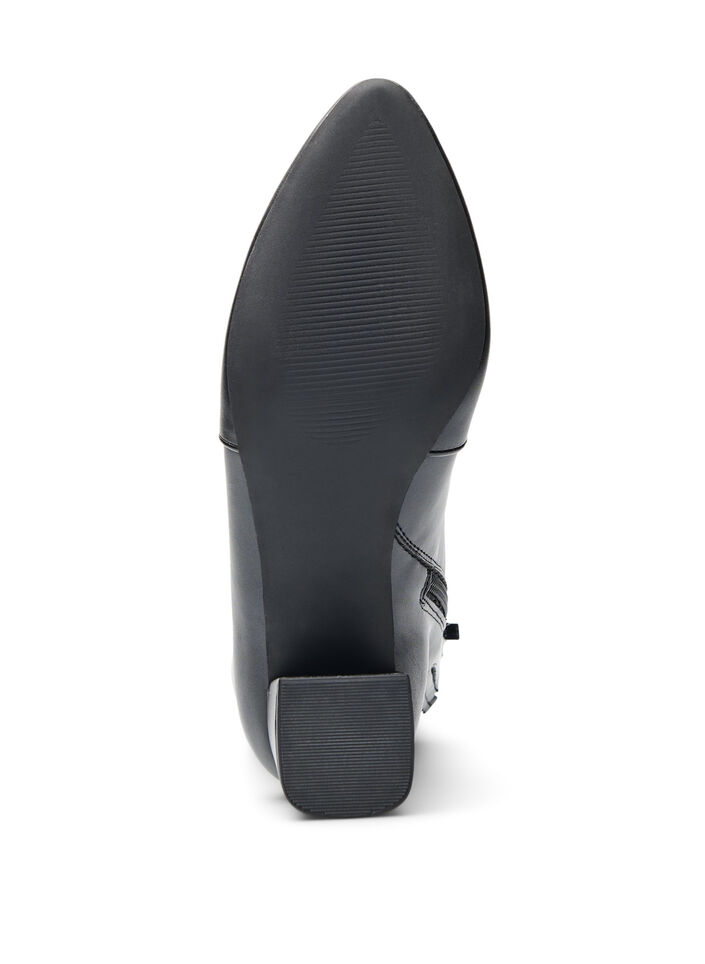 Wide fit - Enkelboots met blokhak, Black, Packshot