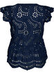 Blouse sans manches en broderie anglaise avec volants, Bleu, Packshot image number 1