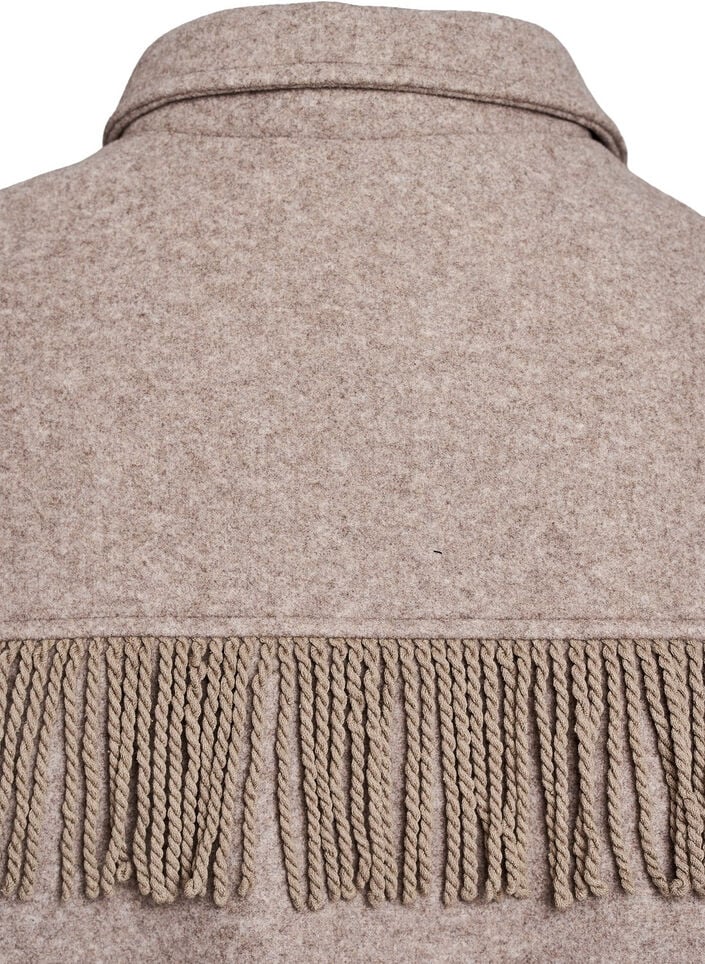 Korte shirtjas met franjes, Moon Rock Mel., Packshot