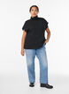 Mouwloze gebreide vest met col, Zwart, Model image number 1