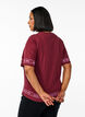 Oversized T-shirt met sportieve print, Donker Bordeaux, Model image number 2