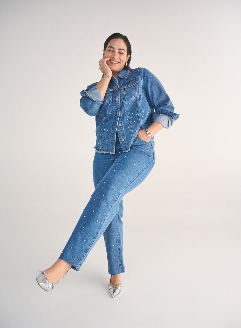 Denim met stras, , Model