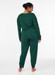 Pyjamabroek met kanten rand en high waist, Groen, Model image number 1