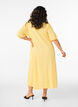 Midijurk met V-hals en textuur, Geel, Model image number 1