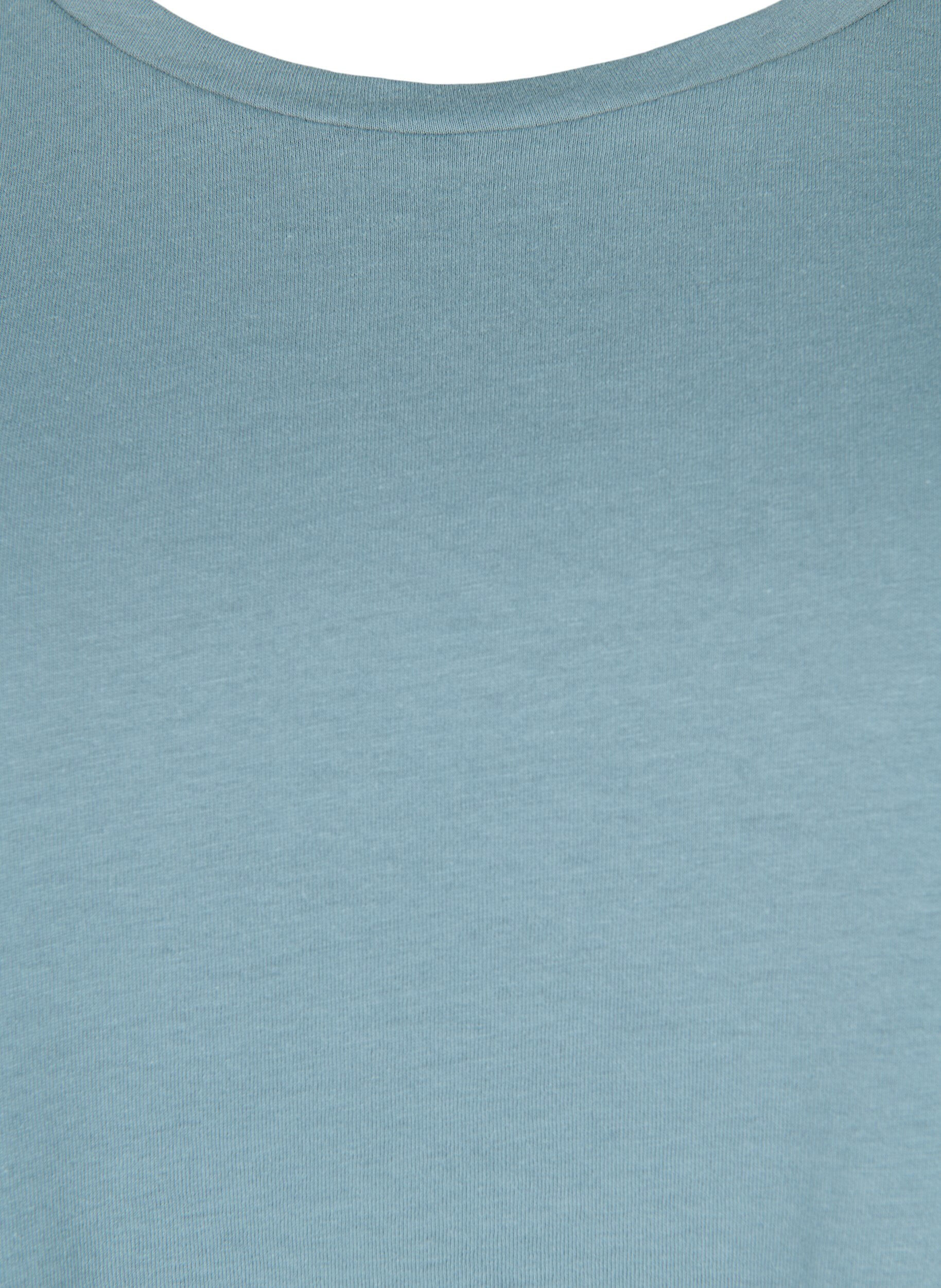 ZizziT-shirt met korte mouwen van katoenmix, Blauw, Packshot image number 2