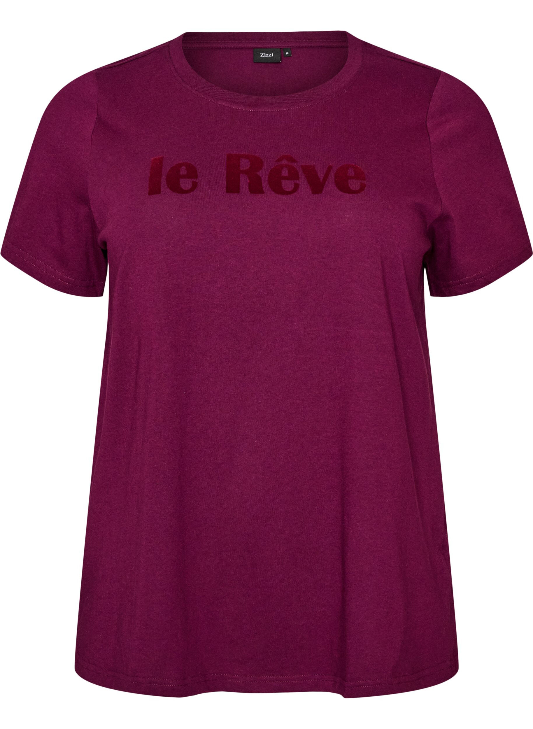T-shirt van biologisch katoen met velourstekst