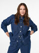 Denimshirt met studs, Blauw, Model image number 0