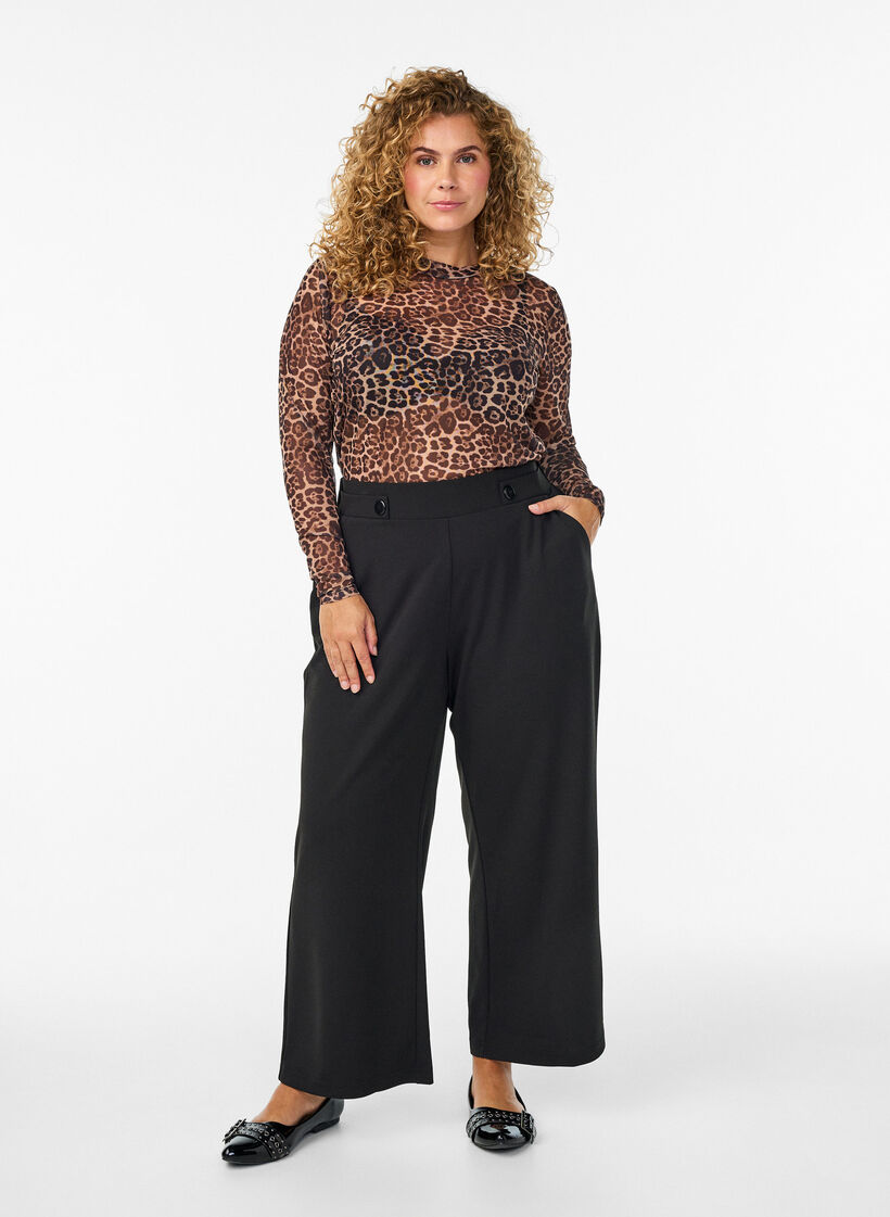 Losse broek met zakken, Zwart, Model image number 0
