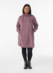 Kort sweatshirt jurk met hoge kraag en zakken, Rood, Model image number 1