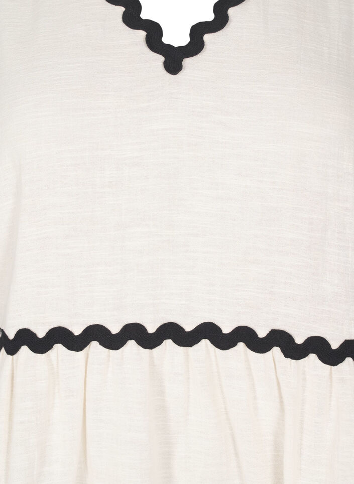 Mouwloze blouse met gekartelde contrasterende randen, Sandshell, Packshot