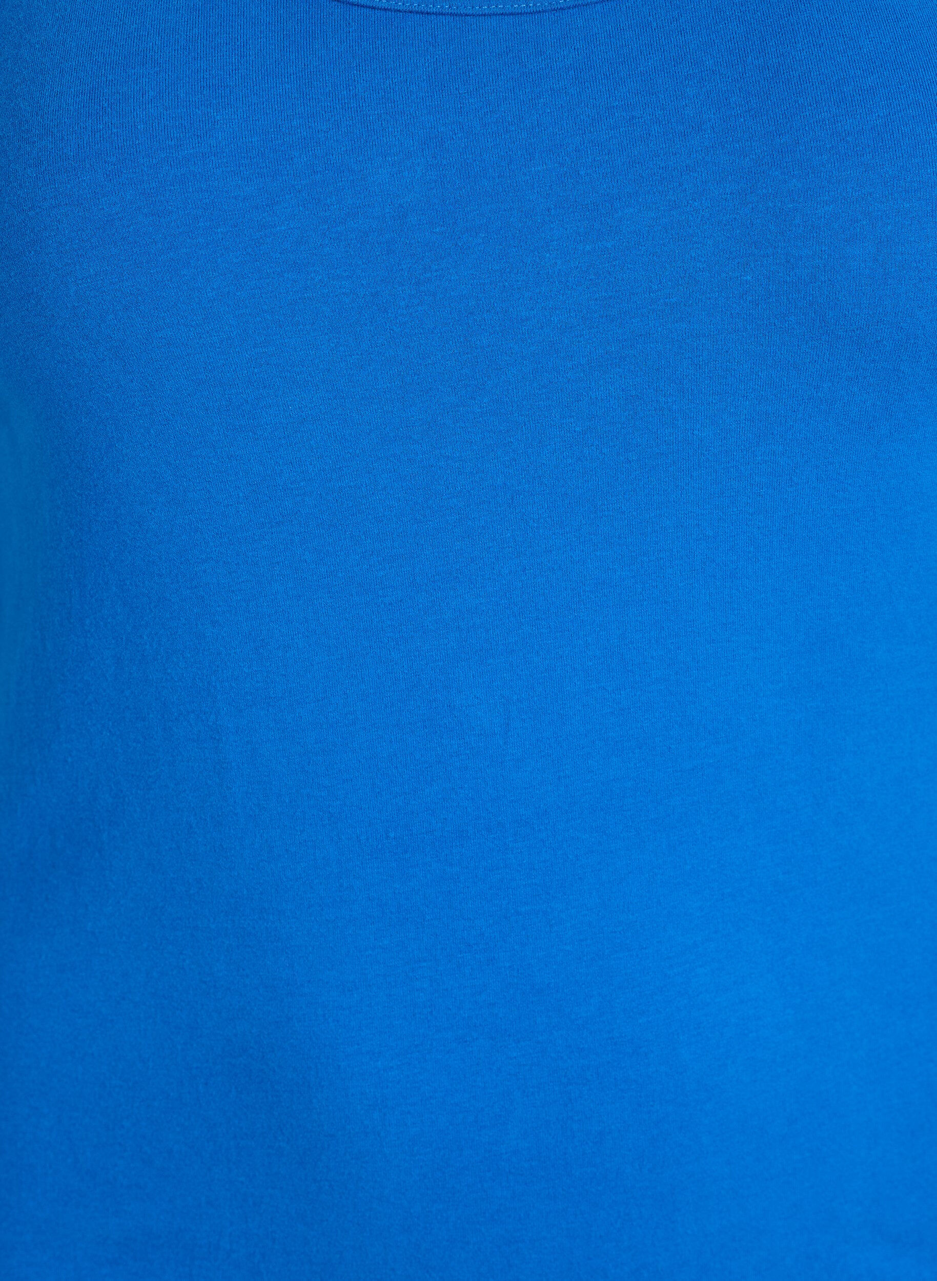 ZizziEffen basic top in katoen, Blauw, Packshot image number 2