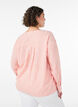 Blouse in linnen en viscose met V-hals, Oranje, Model image number 2