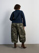 Balloonbroek met hoge taille en all-overpatroon, Groen, Model image number 1