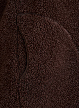 ZizziTeddy fleece gilet met ritssluiting en zakken, Bruin, Packshot image number 3