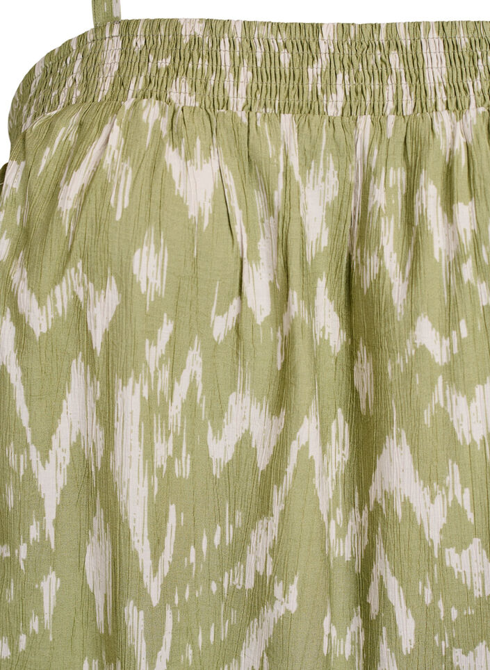 Korte viscose jurk met spaghettibandjes, Groen, Packshot image number 2