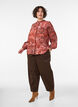 Viscose blouse met paisleyprint en ruches, Oranje, Model image number 1