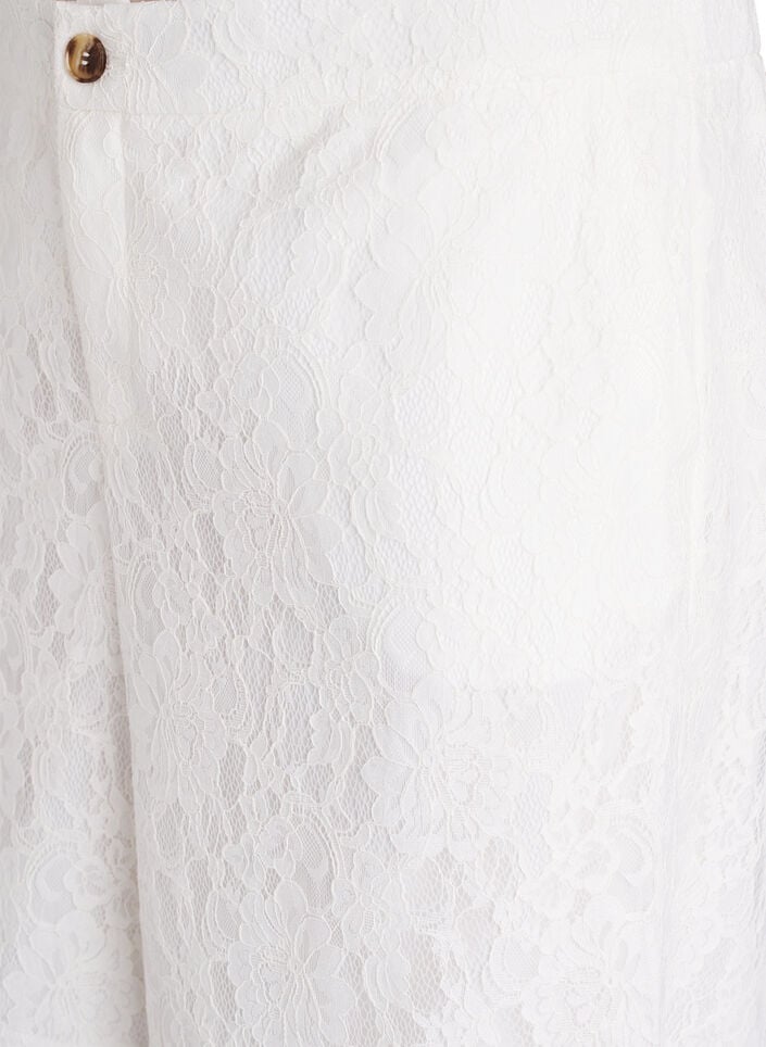 Bermuda shorts van kant met hoge taille, Vanille, Packshot