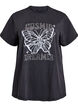 Biologisch katoenen T-shirt met strass en vlinder motief, Grijs, Packshot image number 0