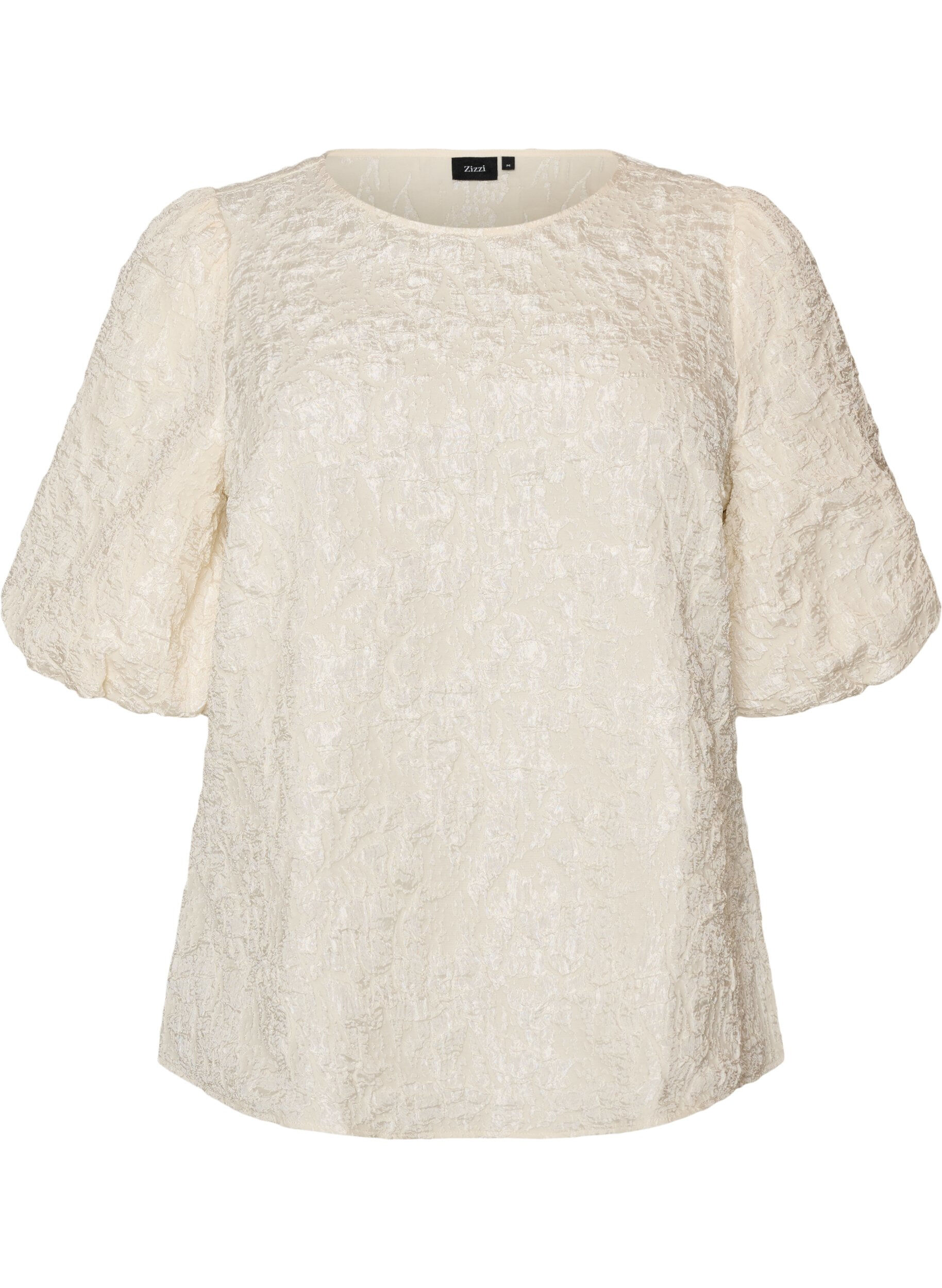 Jacquard blouse met pofmouwen en A-lijnvorm