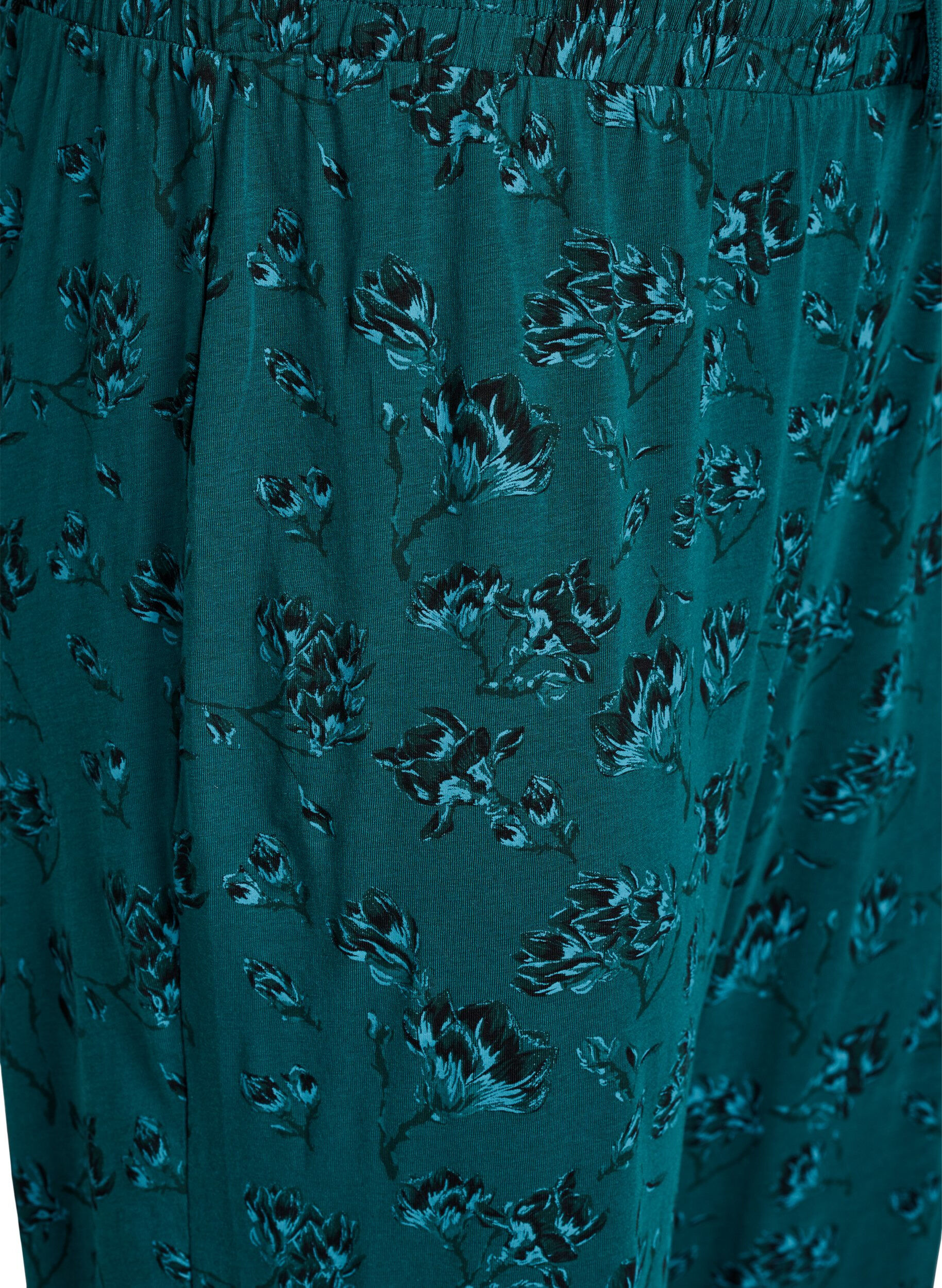 ZizziKleren pyjama broek met print, Turquoise, Packshot image number 2