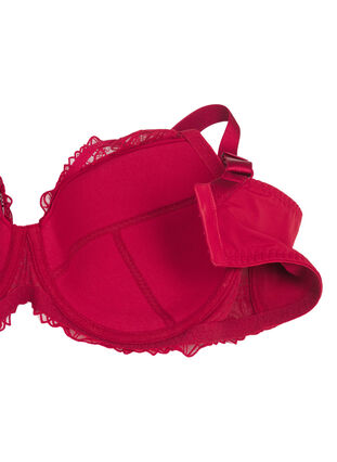 ZizziGevoerde kanten beha met beugel, Rhythmic Red, Packshot image number 3