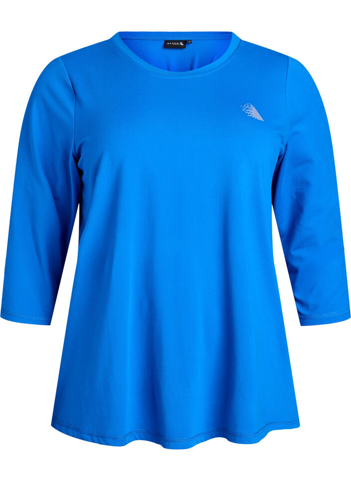 Sporttop met 3/4 mouwen, Blauw, Packshot image number 0
