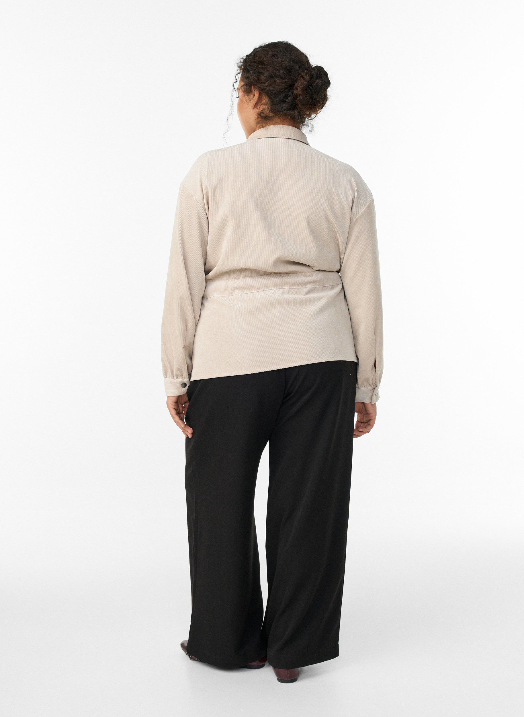 ZizziWijde broek met een hoge taille, Zwart, Model image number 1