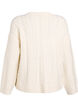 Gebreide blouse met kabelpatroon en contrastdetails, Beige, Packshot image number 1