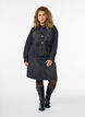 Korte denimrok met stenen., Grijs, Model image number 0