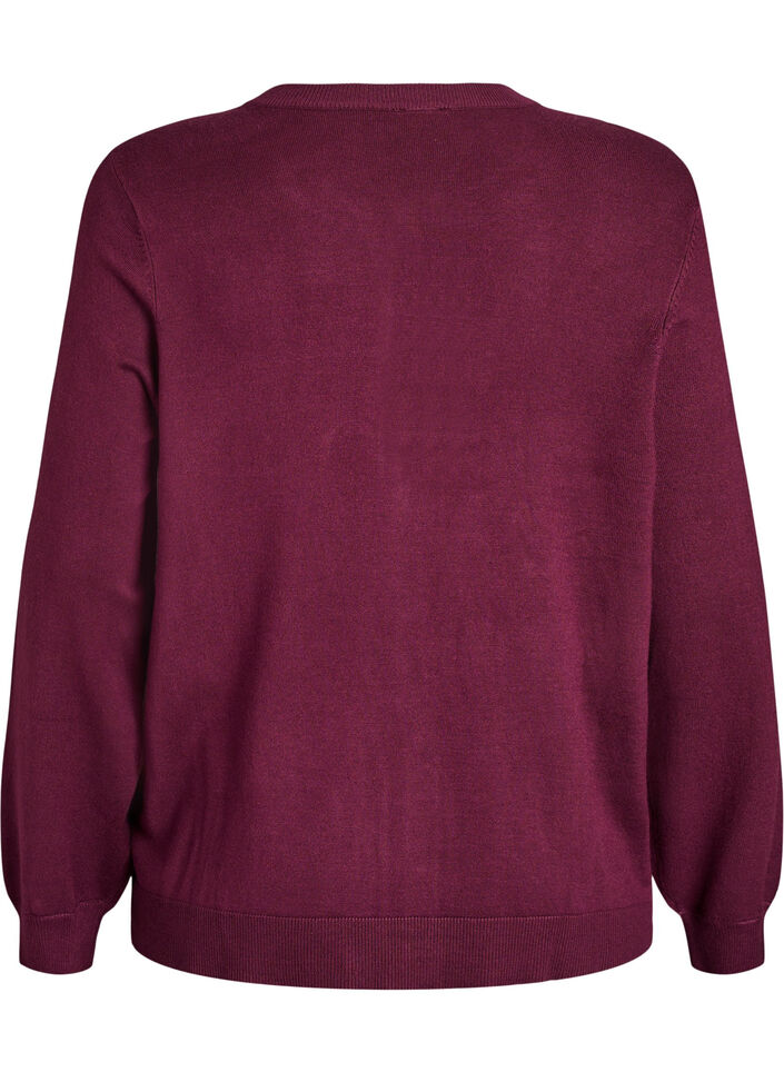 Fijngebreide cardigan met bolknopen, Rood, Packshot image number 1